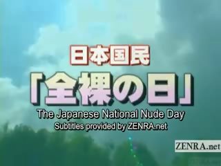 Sous-titré japonais nudists engage en national nu jour