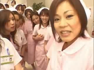 Asian nurses enjoy xxx film on top